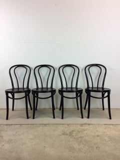 Satz von 4 schwarzen Vintage IKEA-Stühlen im Cafe-Stil