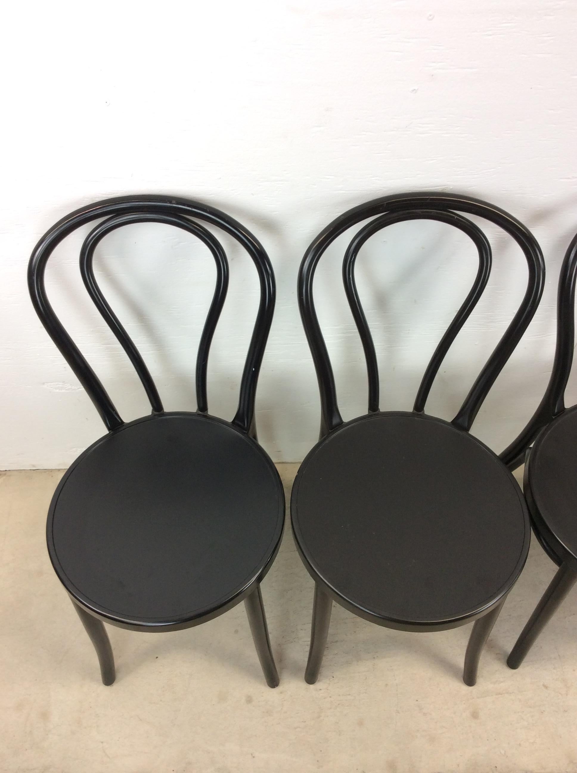 Unknown Set of 4 Vintage IKEA Black Cafe Style Chairs For Sale