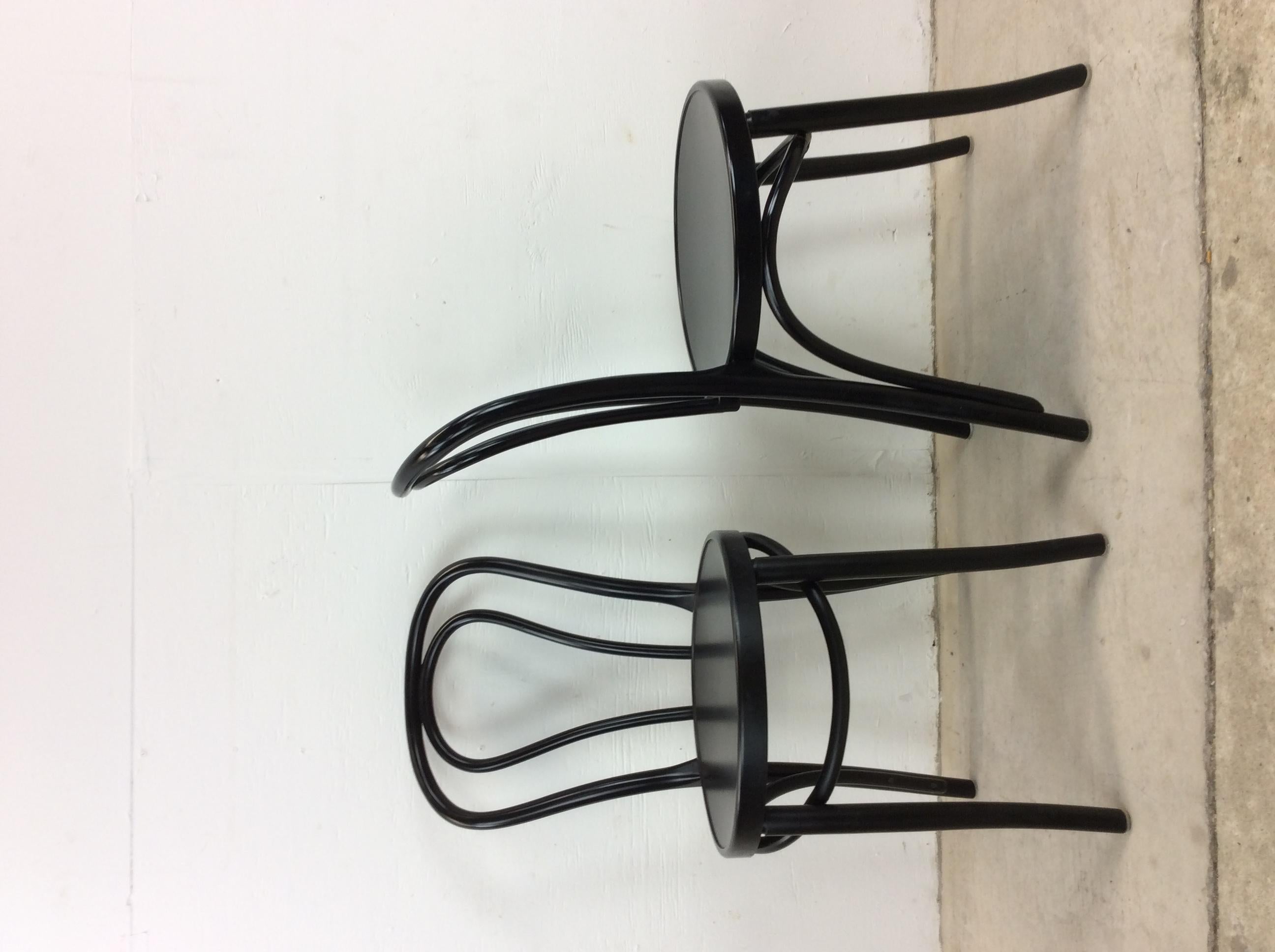 Set of 4 Vintage IKEA Black Cafe Style Chairs In Good Condition For Sale In Freehold, NJ