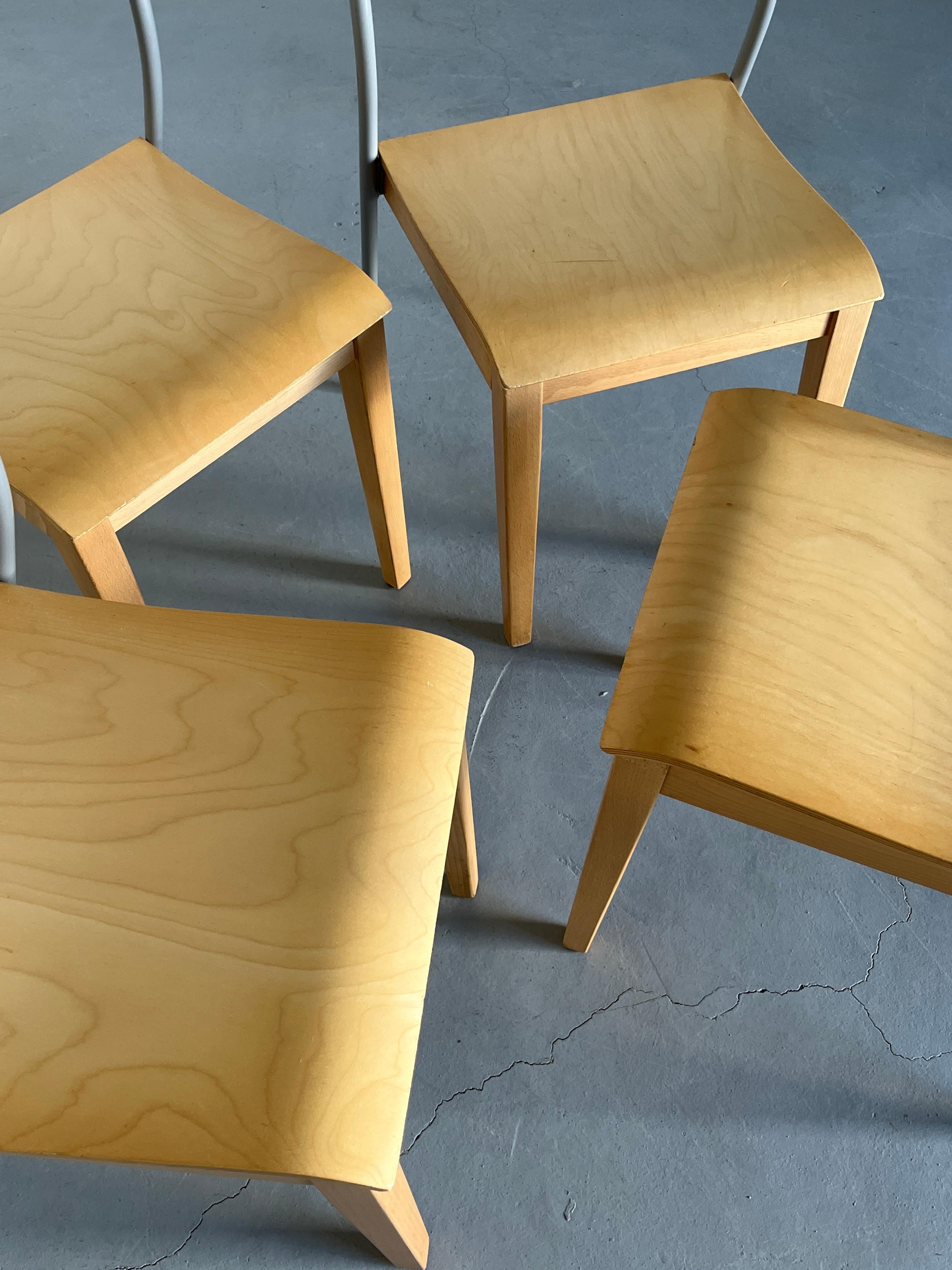 Steel Set of 4 Vintage Ikea 'Nordisk' Postmodern Dining Chairs by Tina Christensen