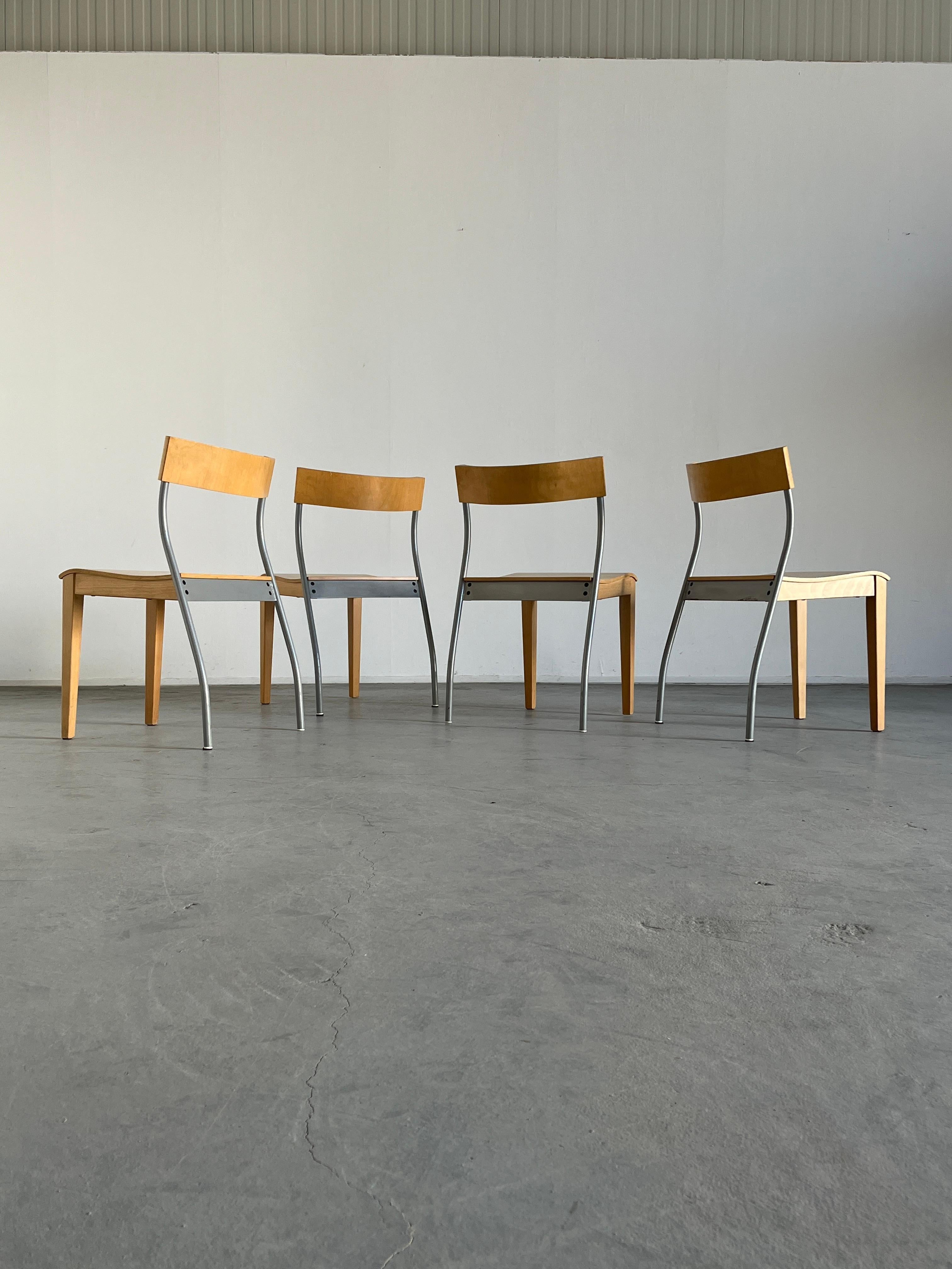 Satz von 4 postmodernen Ikea-Esszimmerstühlen „Nordisk“ im Vintage-Stil von Tina Christensen (Ende des 20. Jahrhunderts)