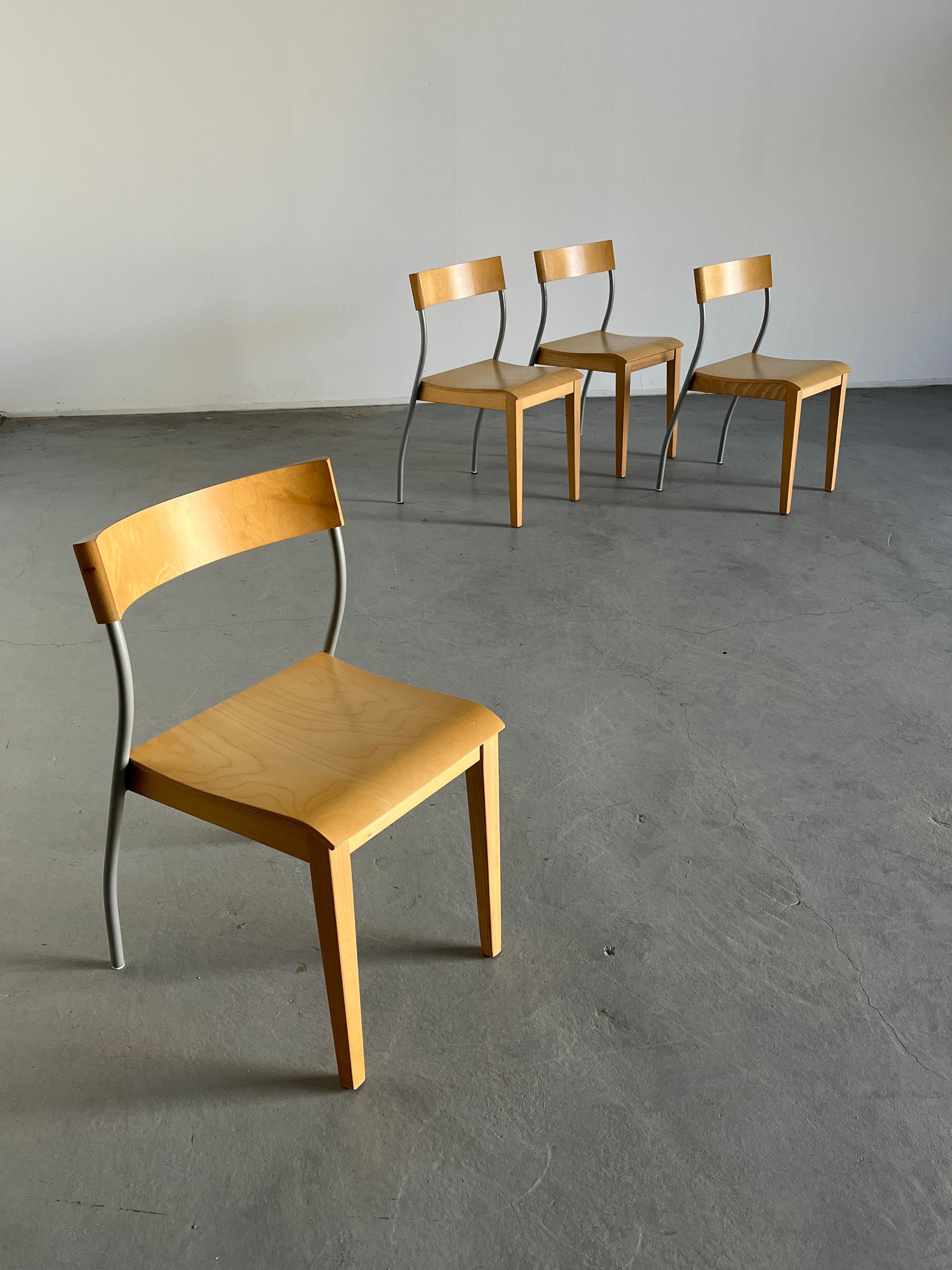 Satz von 4 postmodernen Ikea-Esszimmerstühlen „Nordisk“ im Vintage-Stil von Tina Christensen (Stahl)
