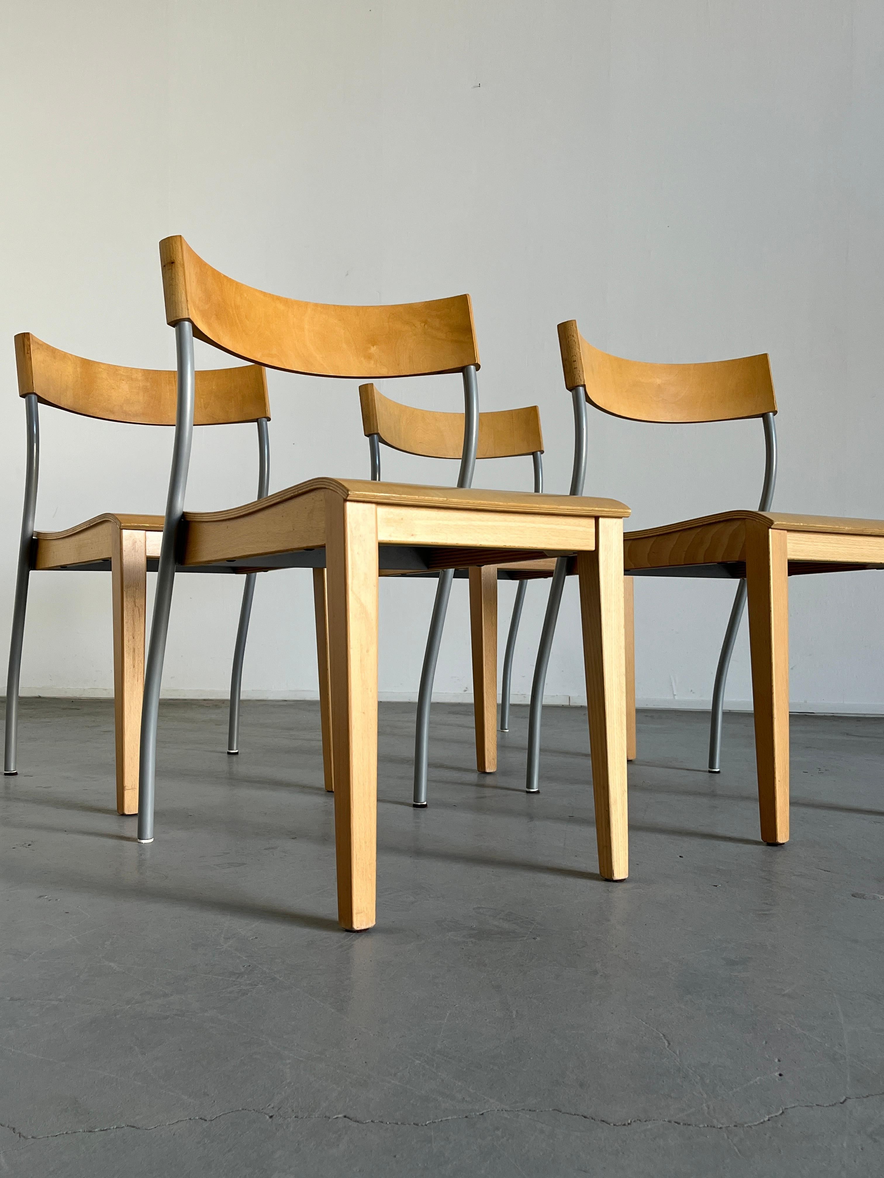 Satz von 4 postmodernen Ikea-Esszimmerstühlen „Nordisk“ im Vintage-Stil von Tina Christensen 2