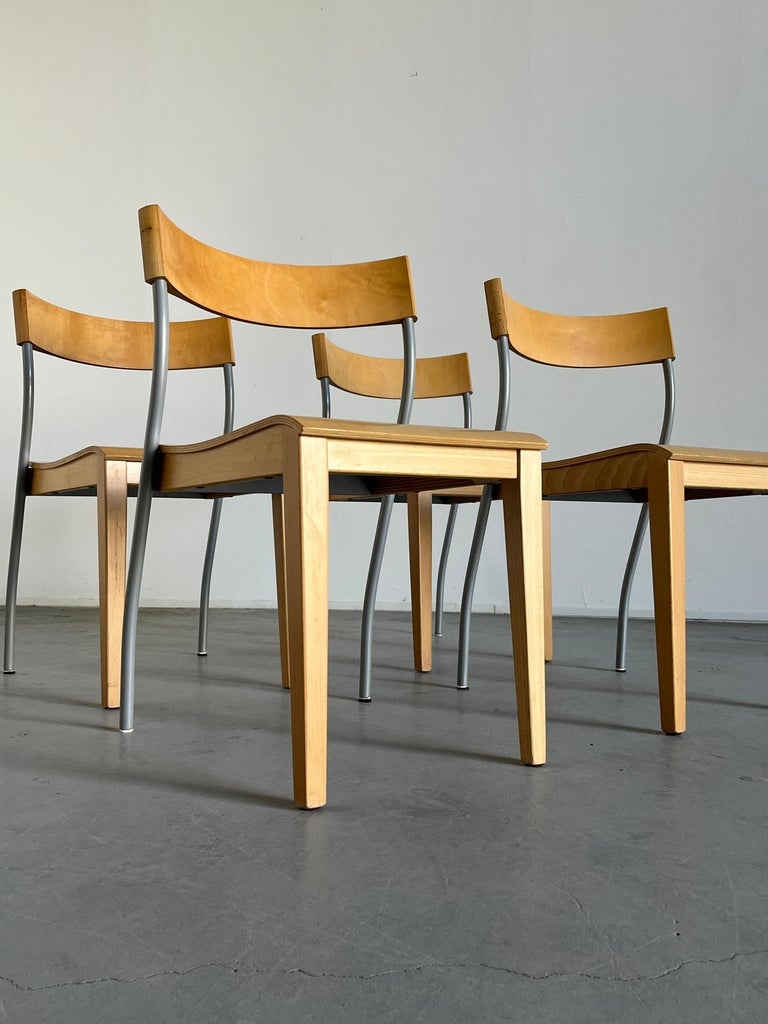 Set of 4 Vintage Ikea 'Nordisk' Postmodern Dining Chairs by Tina