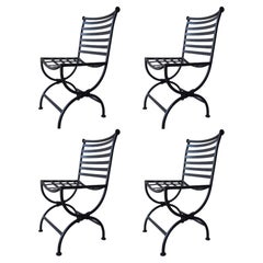 1960s Vintage Iron Garden Dining Chairs - 4 Available
