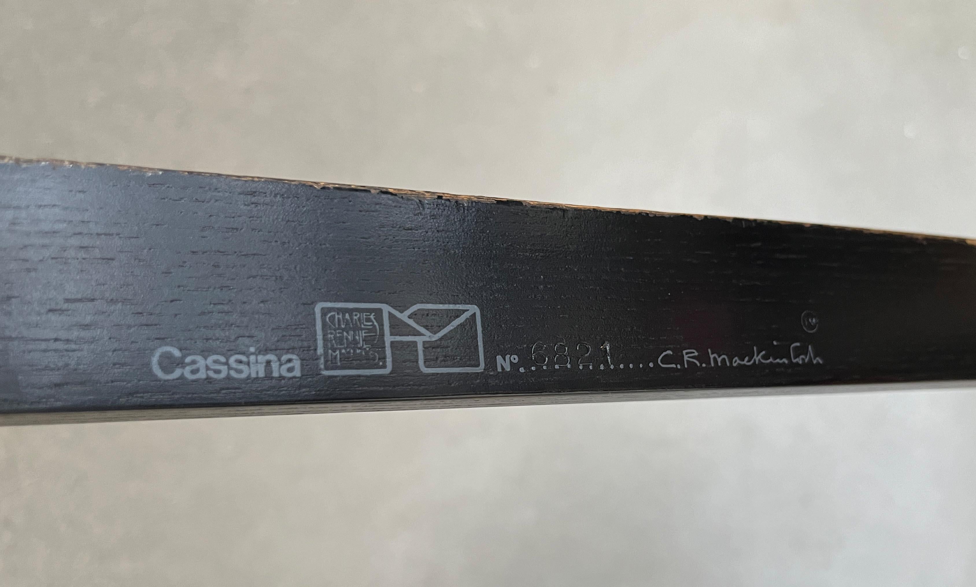 Satz von 4 italienischen 324 D. S. 3 Stühlen von Charles Rennie Mackintosh Cassina im Angebot 10