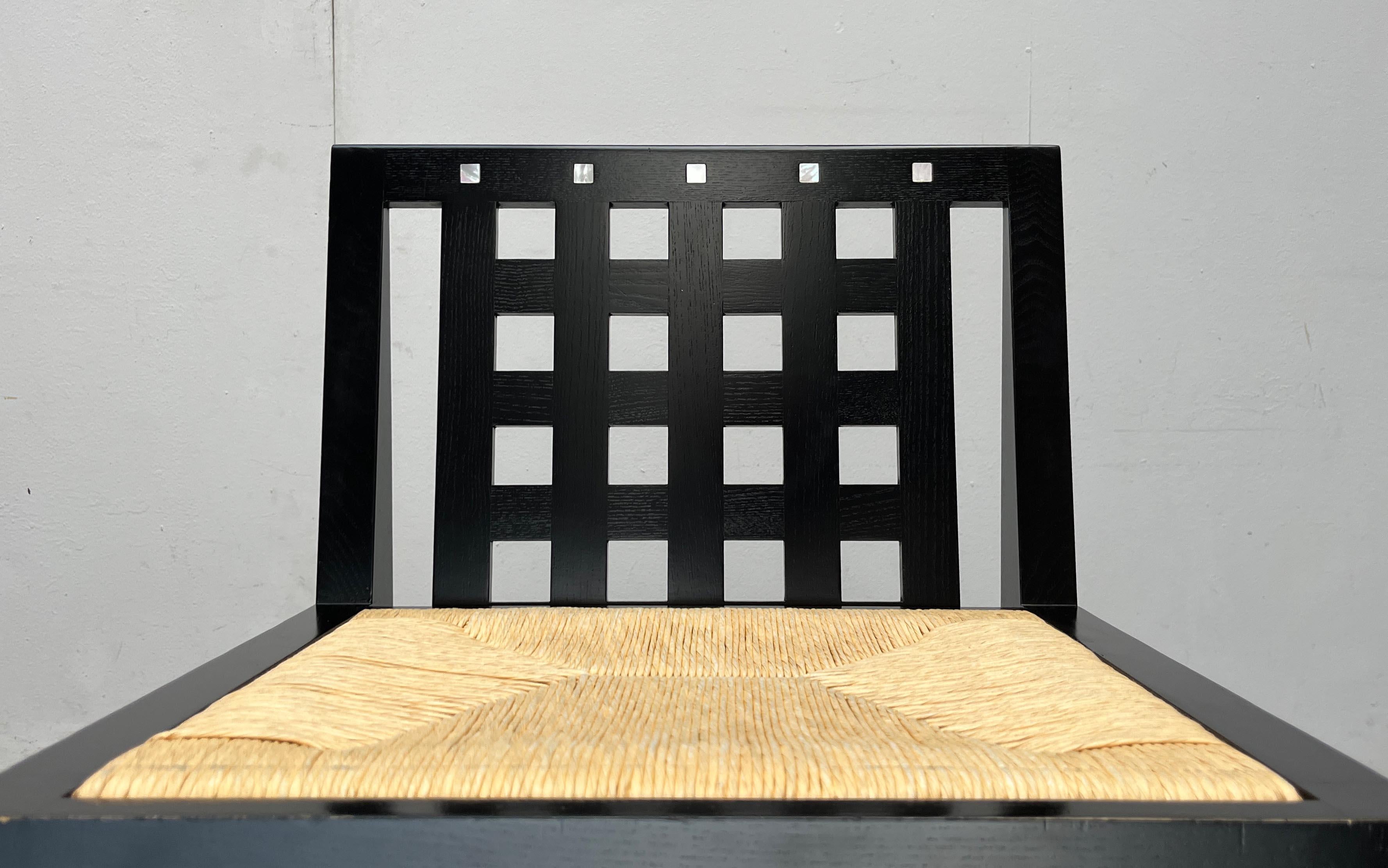 Satz von 4 italienischen 324 D. S. 3 Stühlen von Charles Rennie Mackintosh Cassina im Angebot 1