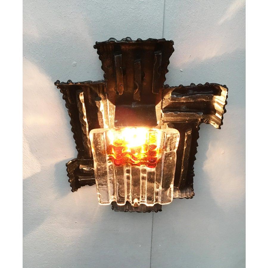 Ensemble de 4 lampes murales italiennes brutalistes en fer forgé d'Albano Poli en vente 6