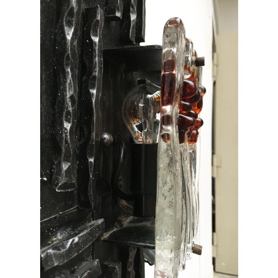 Métal Ensemble de 4 lampes murales italiennes brutalistes en fer forgé d'Albano Poli en vente