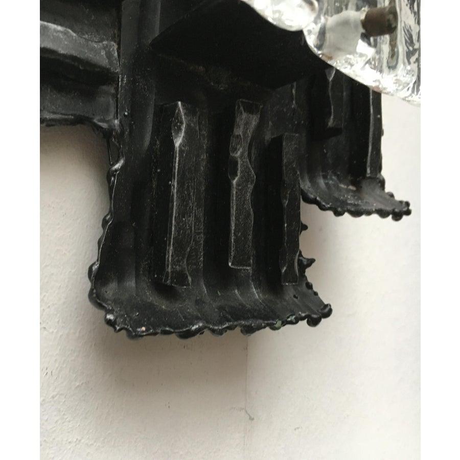 Ensemble de 4 lampes murales italiennes brutalistes en fer forgé d'Albano Poli en vente 1