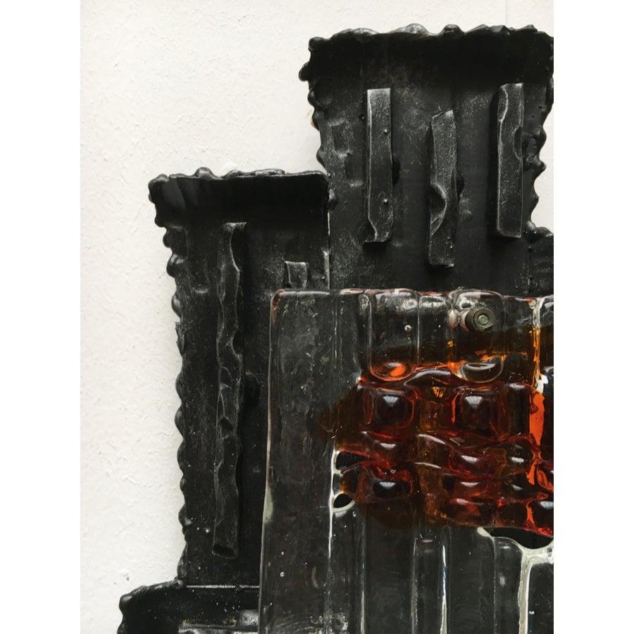 Ensemble de 4 lampes murales italiennes brutalistes en fer forgé d'Albano Poli en vente 3