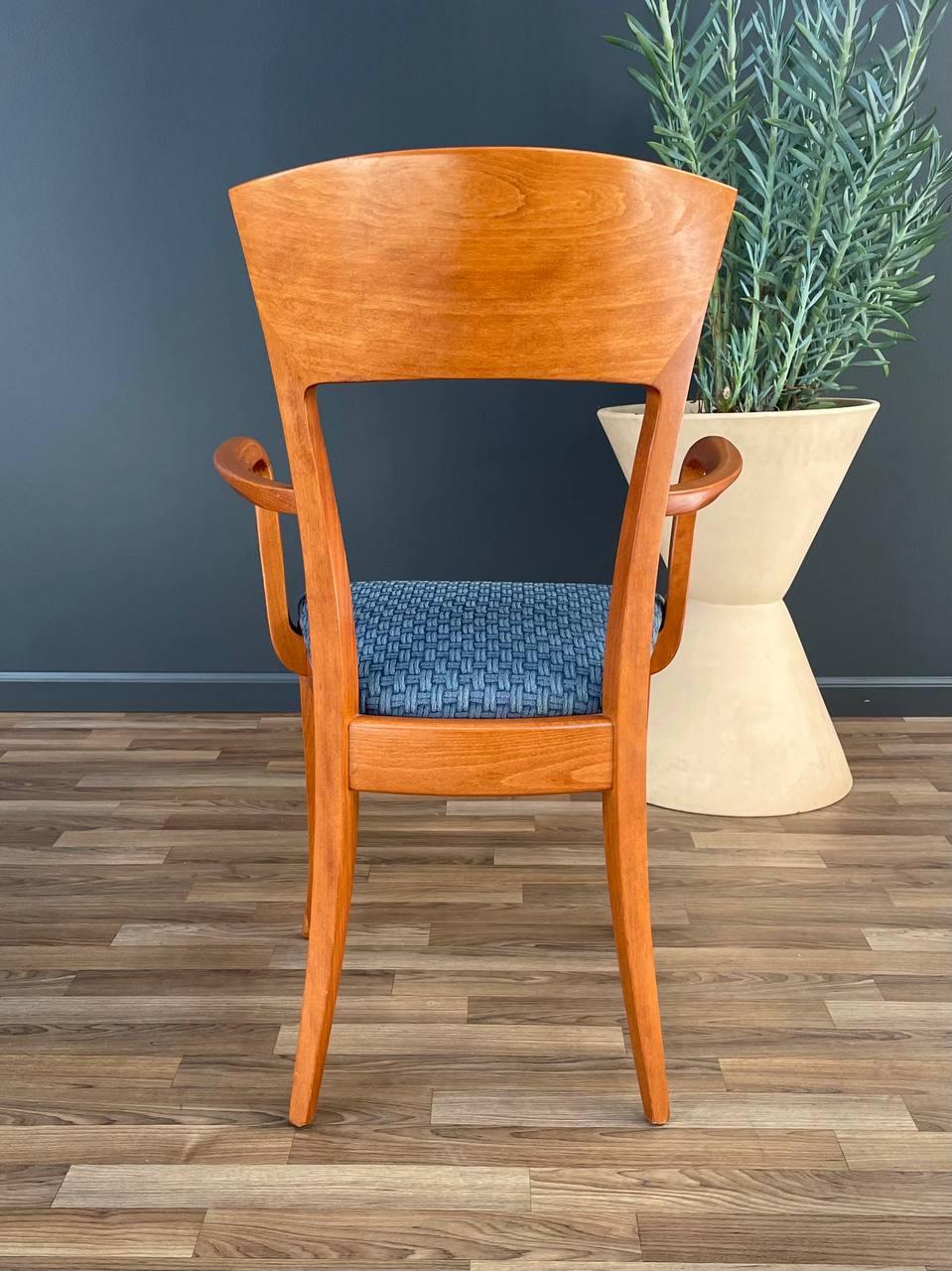 Set of 4 Vintage Italian Cherry Wood Dining Chairs by Antonio Sibau For Sale 4