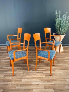 Set of 4 Vintage Italian Cherry Wood Dining Chairs by Antonio Sibau