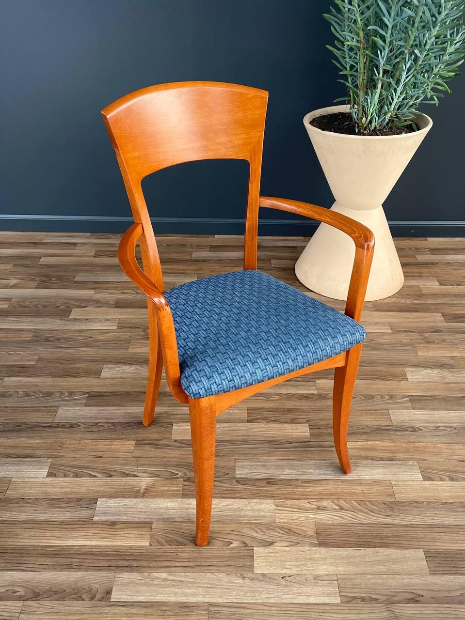 Set of 4 Vintage Italian Cherry Wood Dining Chairs by Antonio Sibau For Sale 2