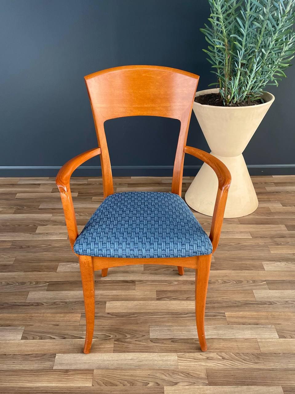 Set of 4 Vintage Italian Cherry Wood Dining Chairs by Antonio Sibau For Sale 3