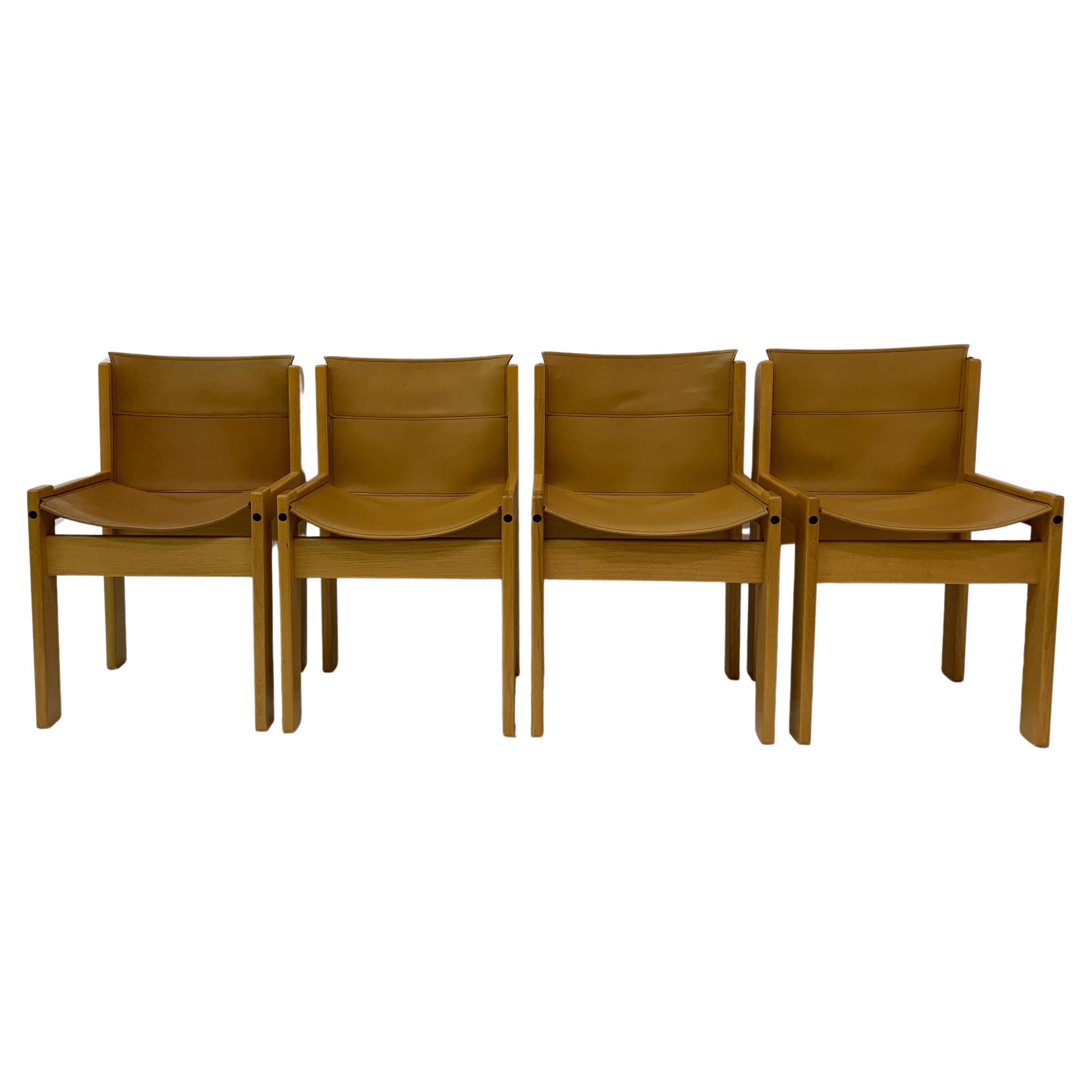Set of 4 Vintage Italian Dining Chairs from Ibisco, 1970s