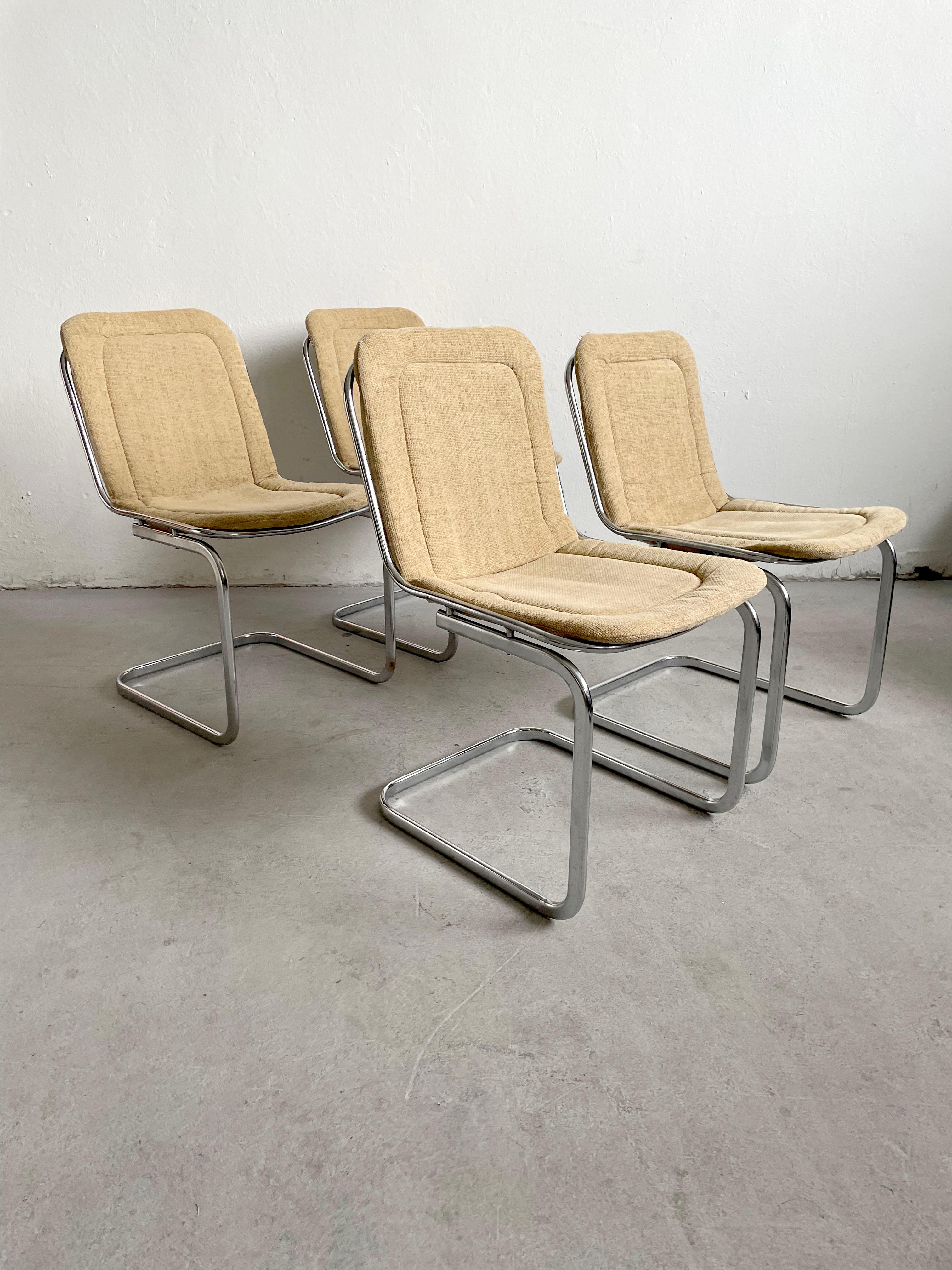 Set of 4 Vintage Italian Gastone Rinaldi for Rima Dining Chairs, Italy 1970's 6