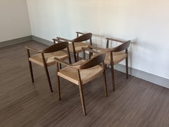 Juego de 4 sillas de comedor vintage italianas de mediados de siglo