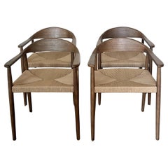 Juego de 4 sillas de comedor vintage italianas de mediados de siglo