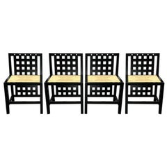 Ensemble de 4 chaises italiennes vintage par Charles Rennie Mackintosh pour Cassina