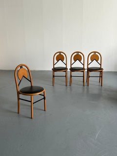 Set of 4 Vintage Italian Postmodern Sculptural Chairs in the Style of Memphis