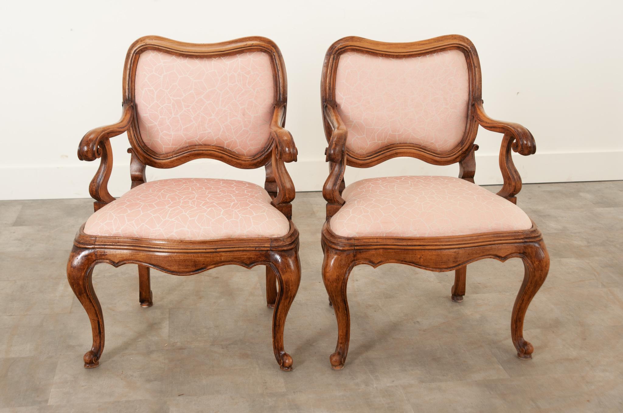 Set of 4 Vintage Italian Rococo Arm Chairs For Sale 8