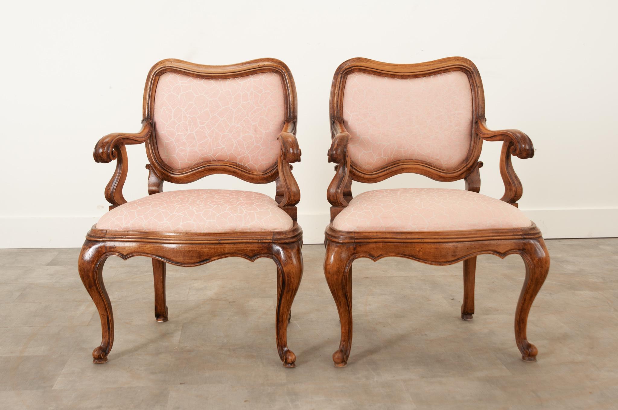 Set of 4 Vintage Italian Rococo Arm Chairs For Sale 9