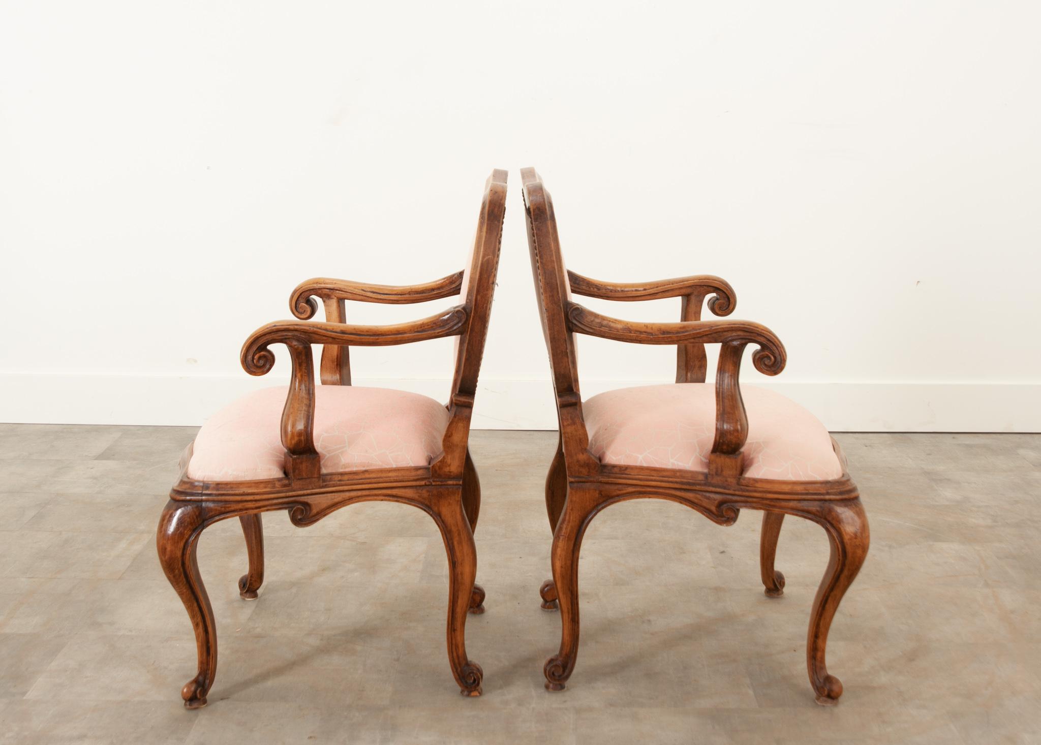 Ensemble de 4 fauteuils rococo italiens vintage en vente 1