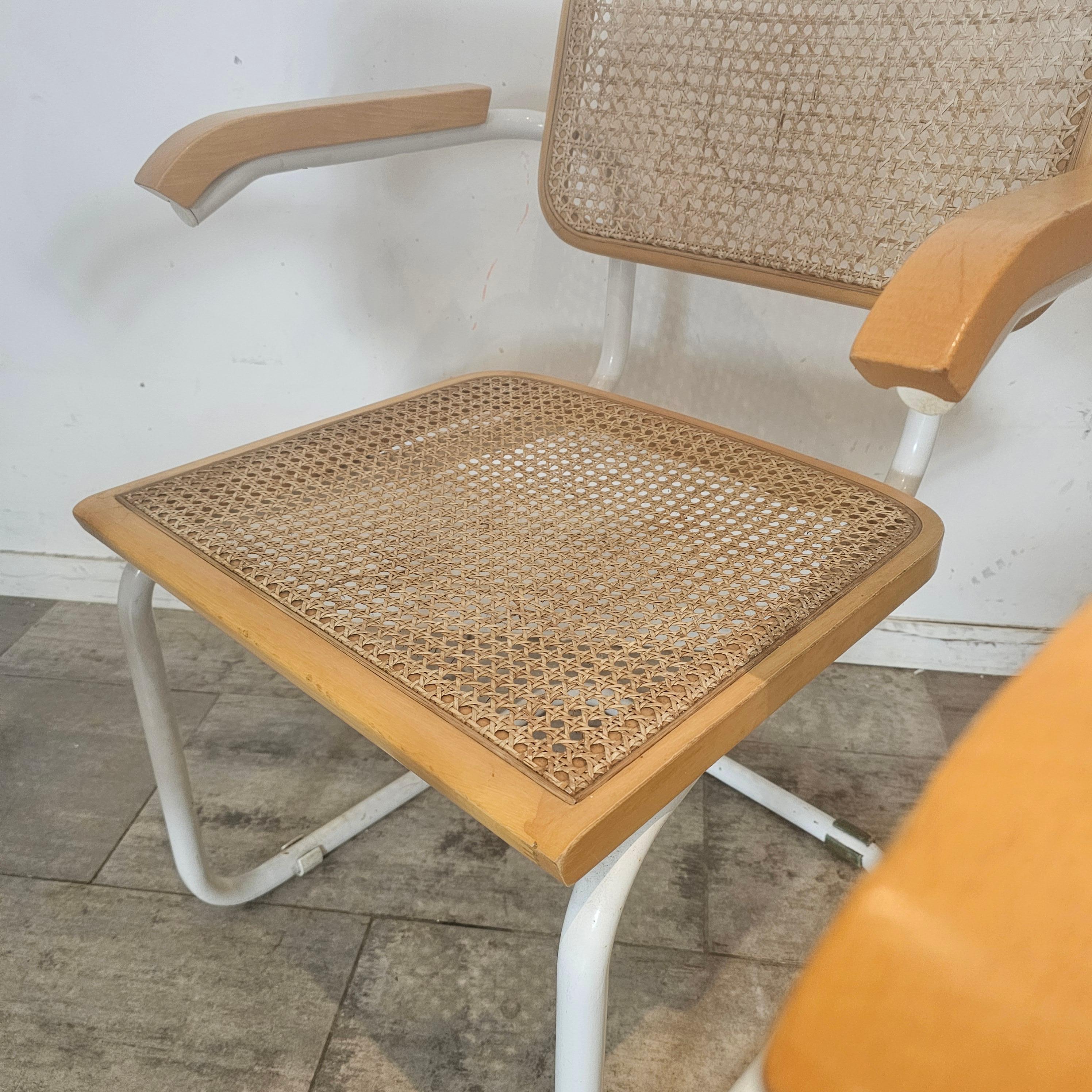 Set di 4 sedie a slitta italiane vintage in Beeche e alluminio cromato, anni '70 in vendita 2