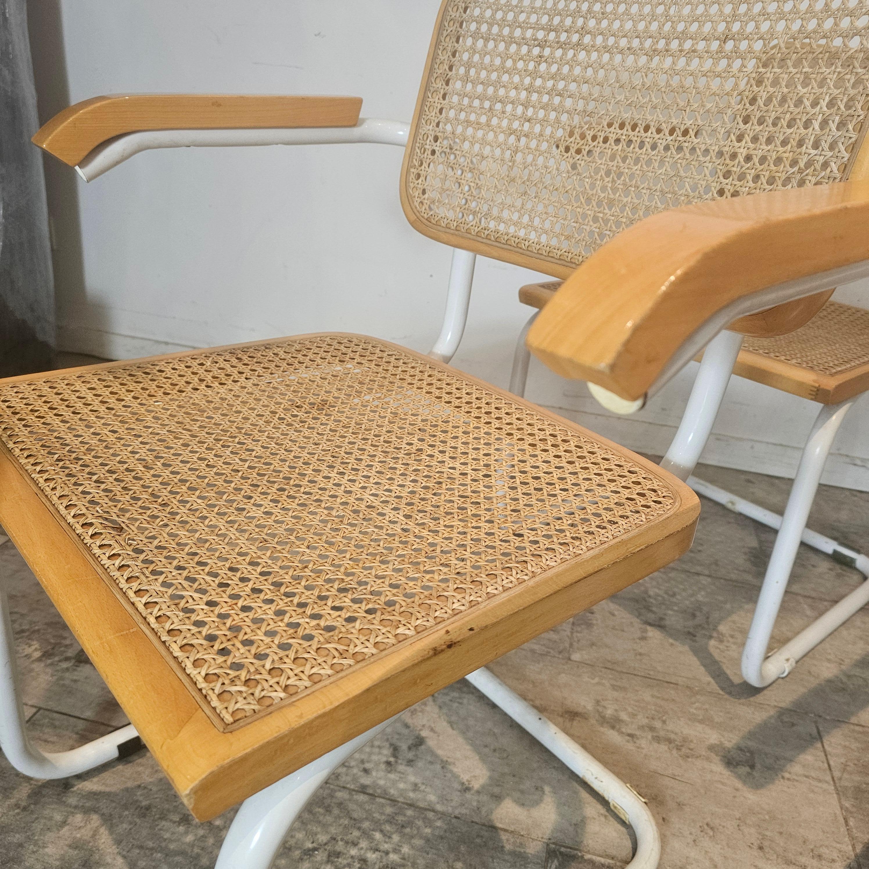 Set di 4 sedie a slitta italiane vintage in Beeche e alluminio cromato, anni '70 In condizioni discrete in vendita a Waasmunster, BE