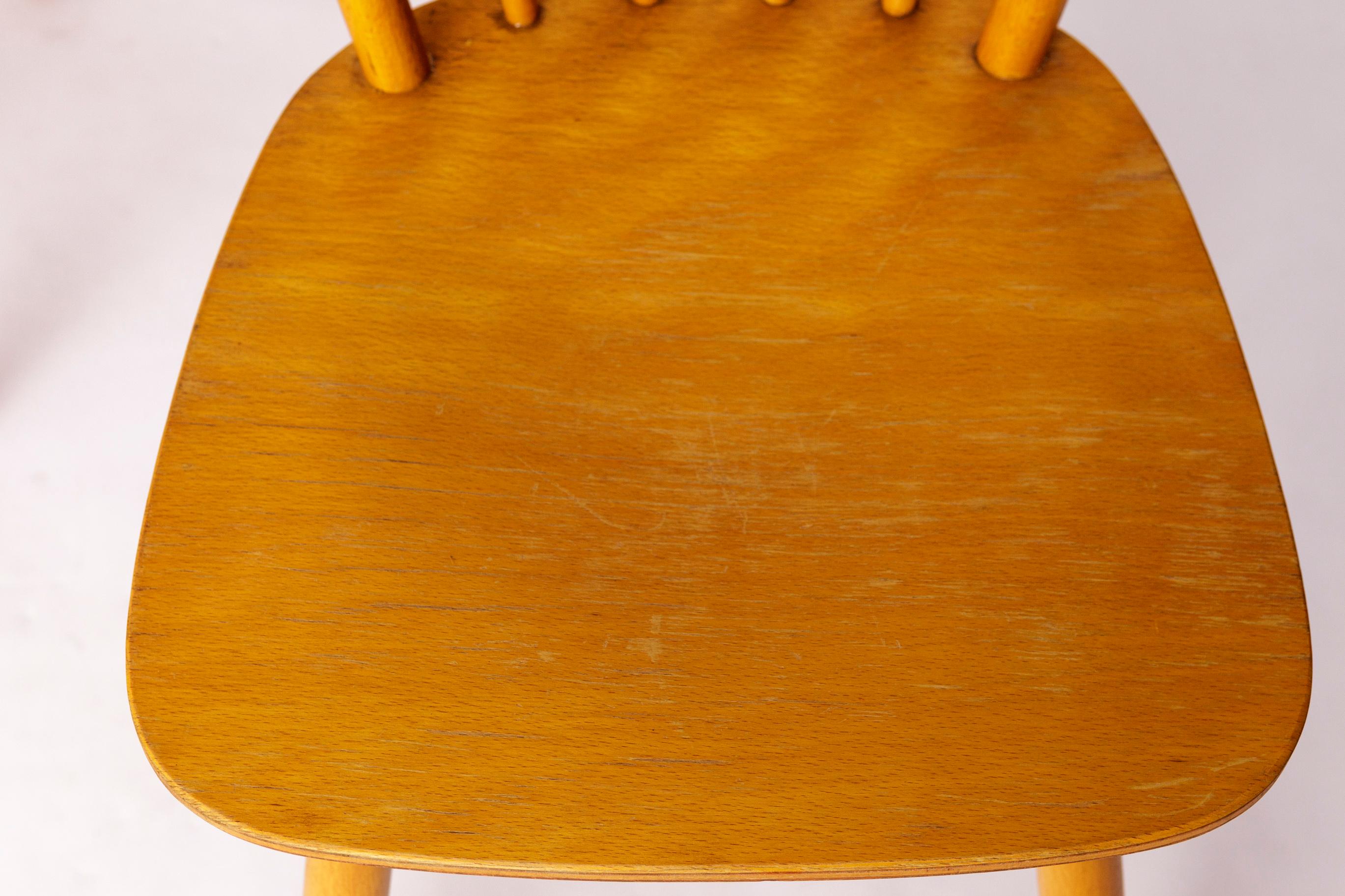 Set di 4 sedie da cucina vintage, design olandese degli anni '60, struttura in Wood In condizioni buone in vendita a Hannover, DE