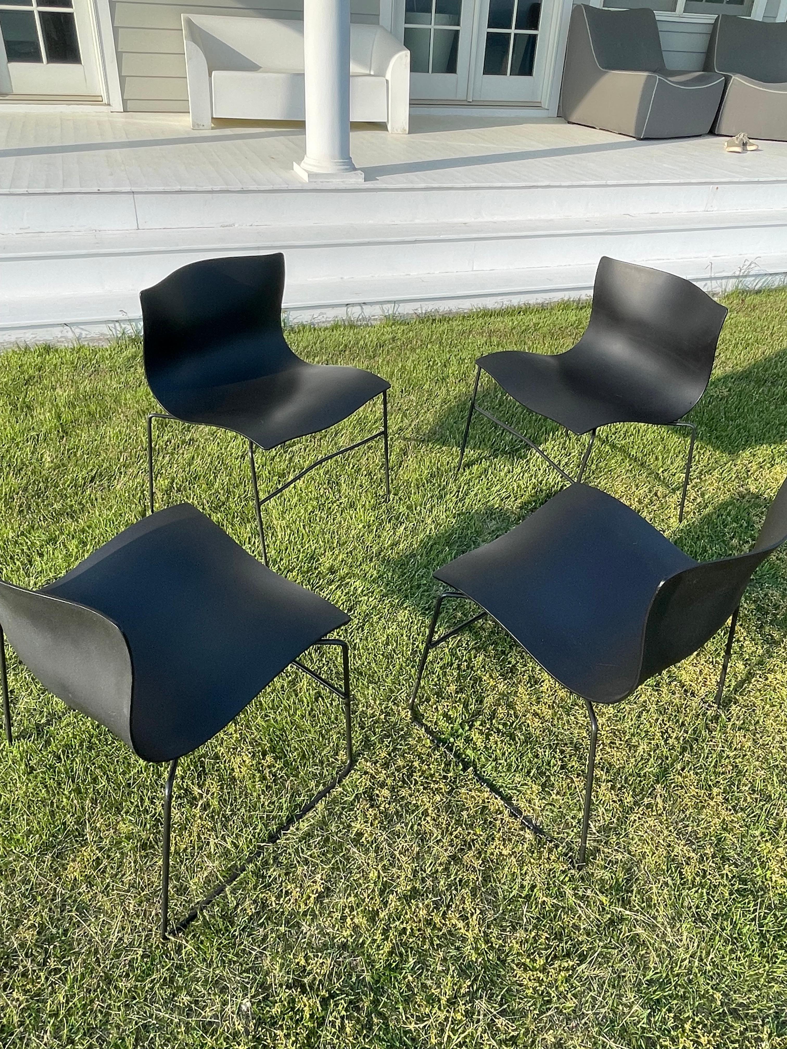 4er-Set Vintage Knoll Taschentuchstühle von Massimo and Lella Vignelli (Stahl) im Angebot
