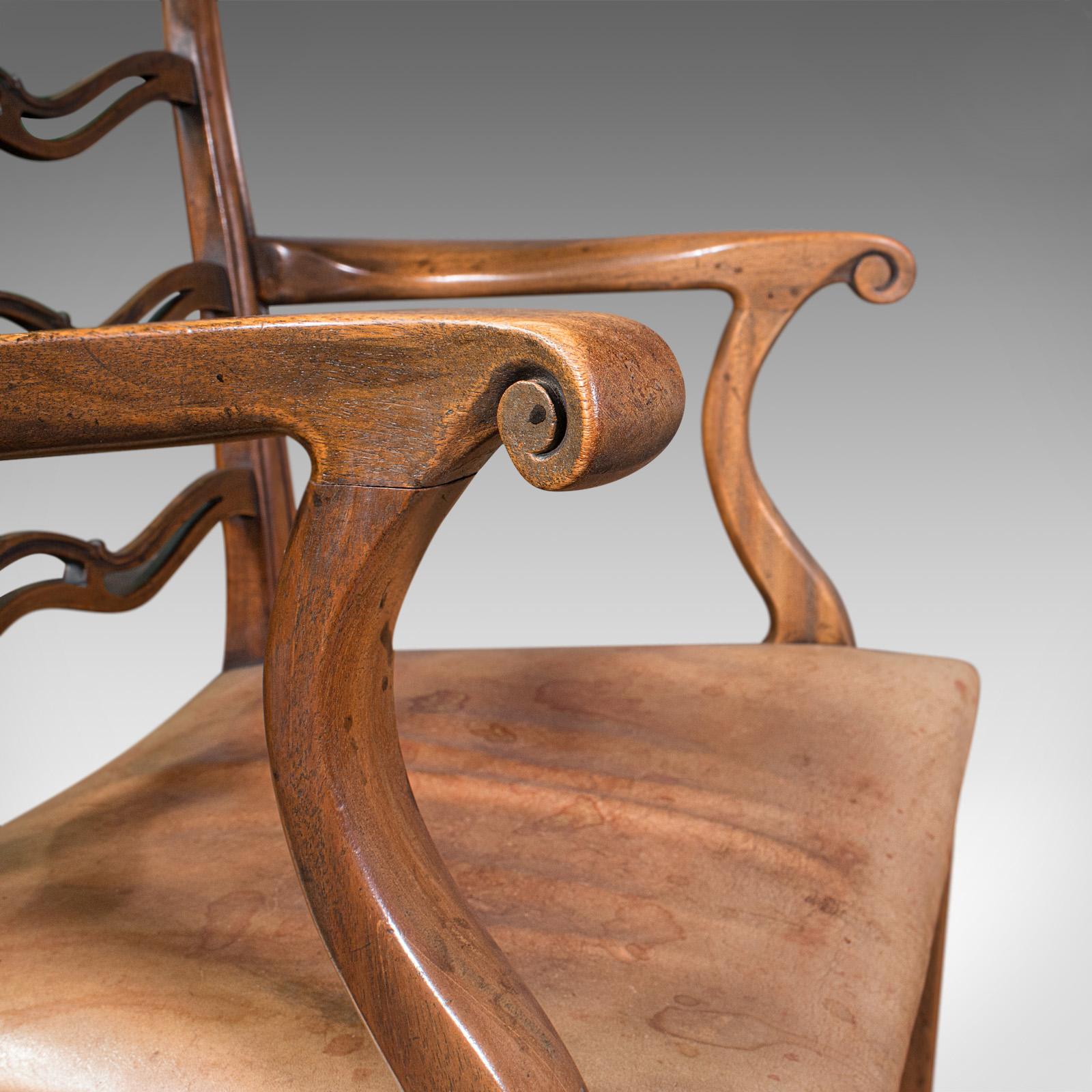 Ensemble de 4 chaises vintage irlandaises à dossier en échelle, sculpteur, assise, Art Déco, vers 1940 en vente 4