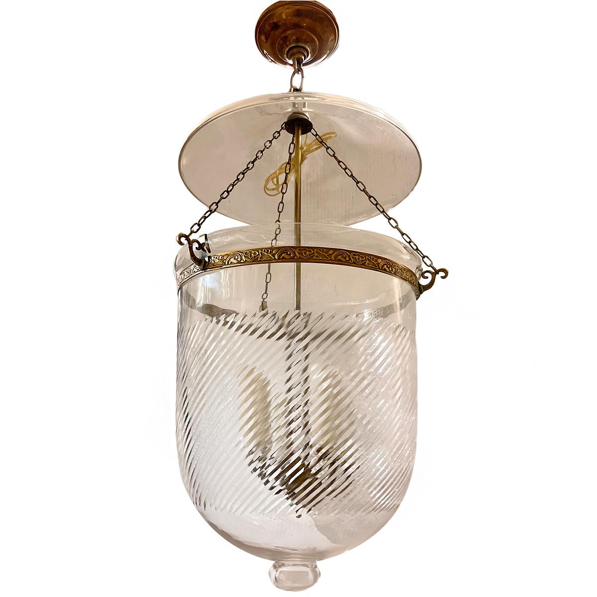 A set of Anglo Indian etched lanterns. Sold  and priced individually.

Measurements:
Glass size:
Height:16