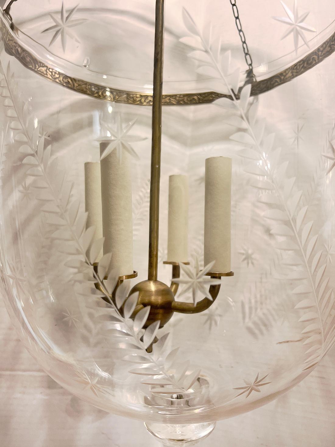 Satz von 4 großen geätzten Vintage-Laternen, einzeln erhältlich (Radiert) im Angebot