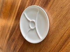 Set of 4 Vintage Le Creuset Divided Snack Plates for Sushi, Tapas.