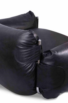 Ensemble de 4 fauteuils club en cuir vintage de Giuseppe Munari, Italie, 1970