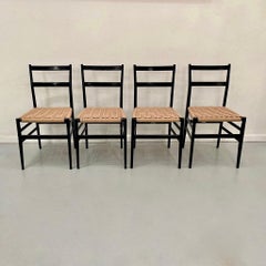Set of 4 Vintage Leggera Dining Chairs by Gio Ponti produced by Cassina ca. 1950