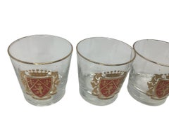 Set of 4 Vintage Libbey Rocks Glasses with Rampant Lions
