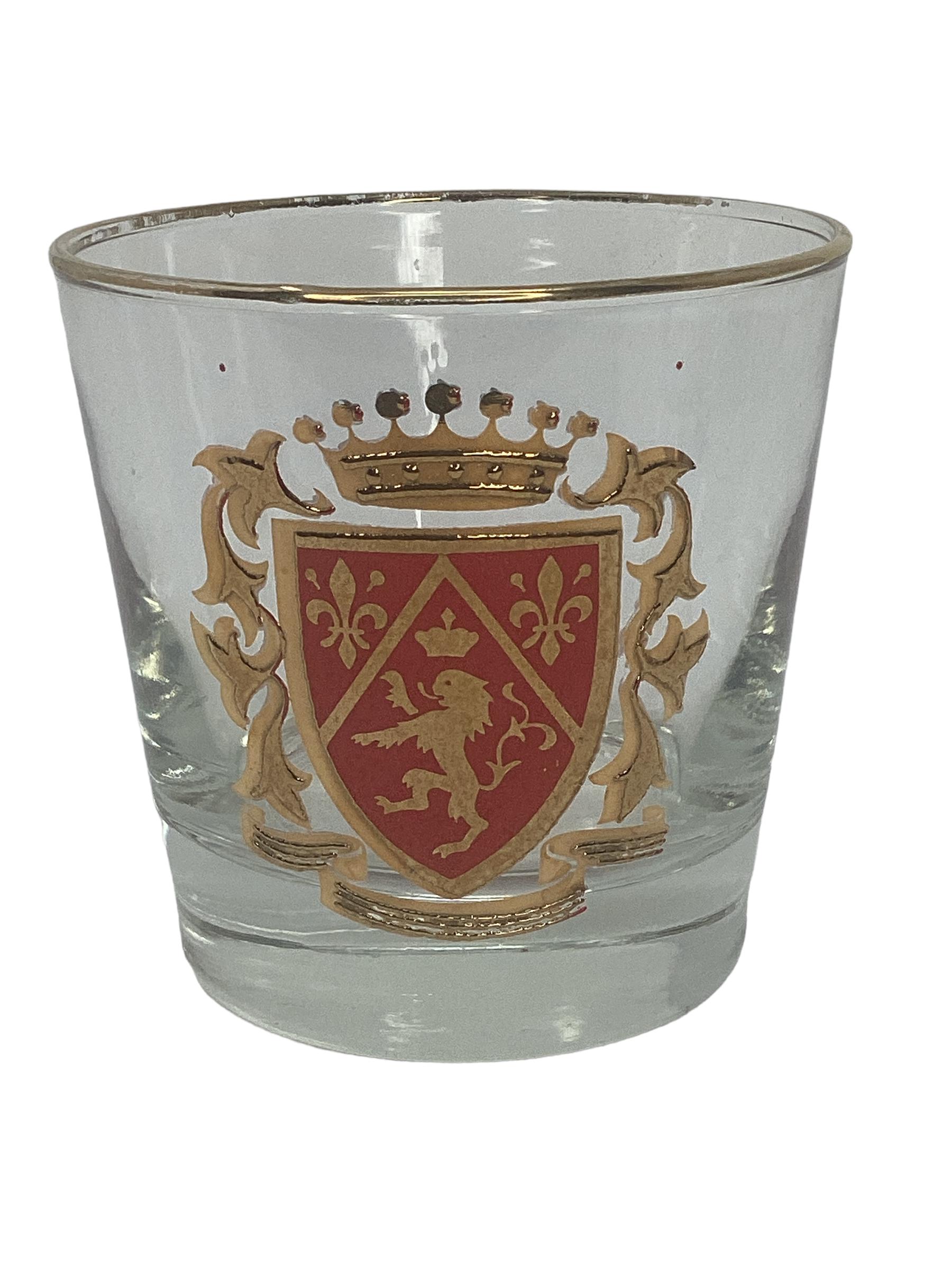 Set of 4 Vintage Libbey Rocks Glasses with Rampant Lions  In Good Condition For Sale In Chapel Hill, NC