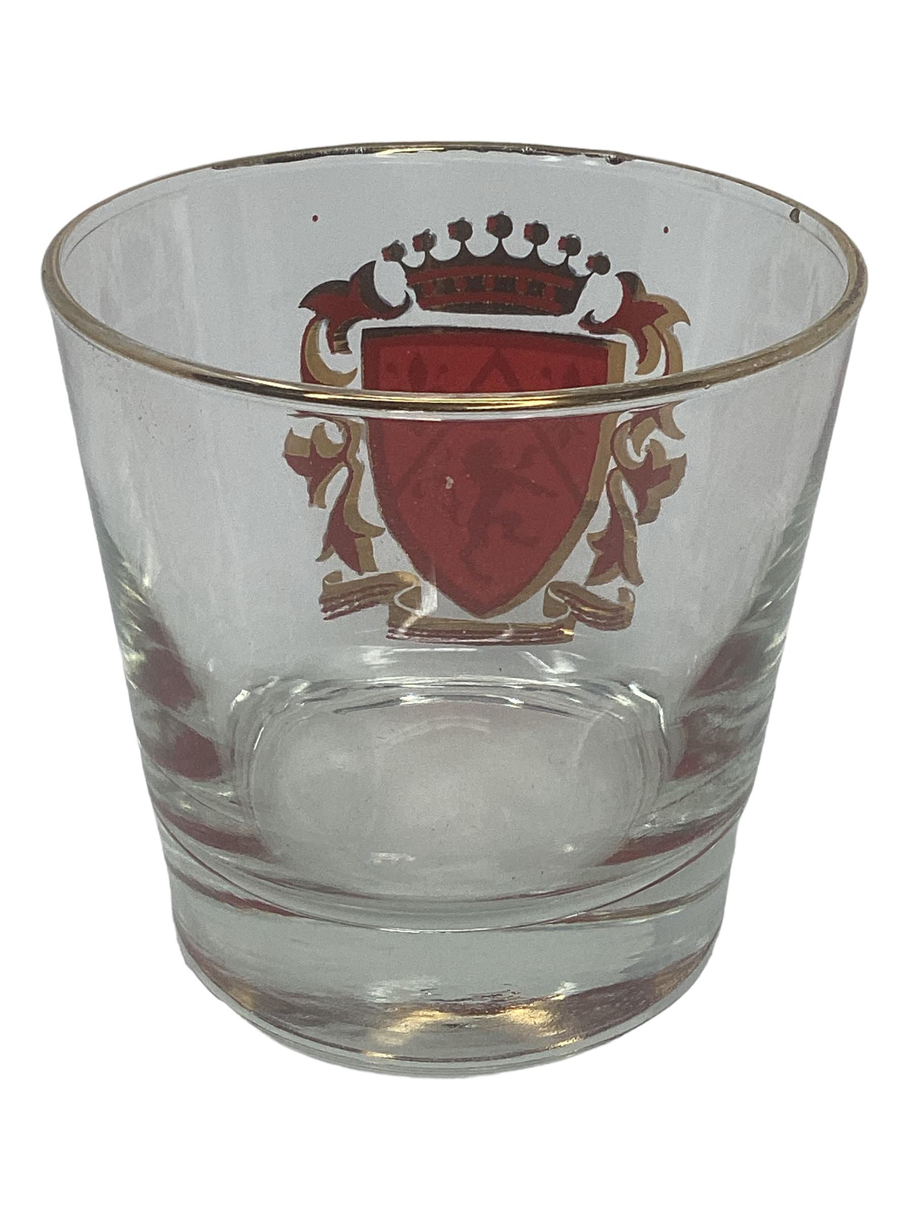 Set of 4 Vintage Libbey Rocks Glasses with Rampant Lions  For Sale 1