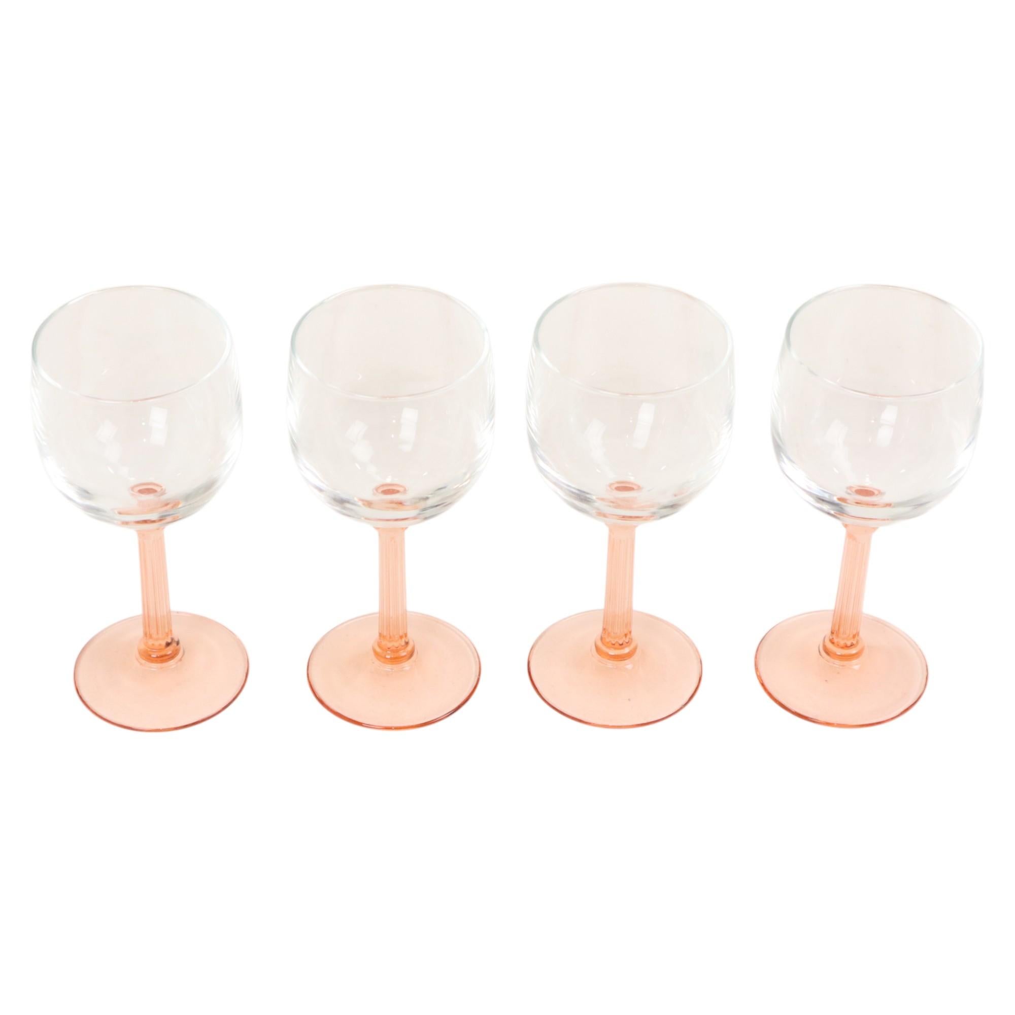 Set de 4 Copas de Vino Vintage Luminarc Pie Rosa Francés en venta