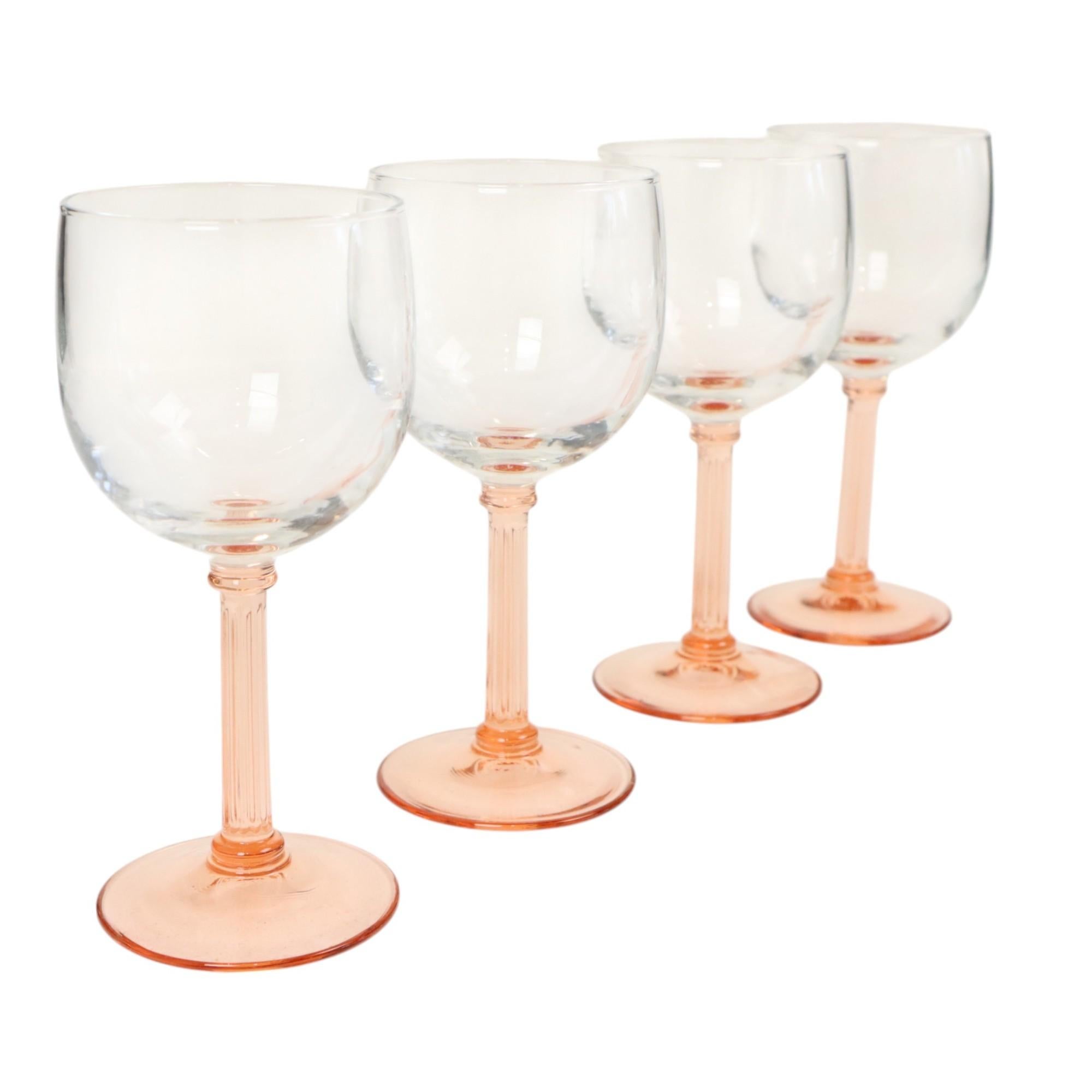 Set de 4 Copas de Vino Vintage Luminarc Pie Rosa Vidrio en venta