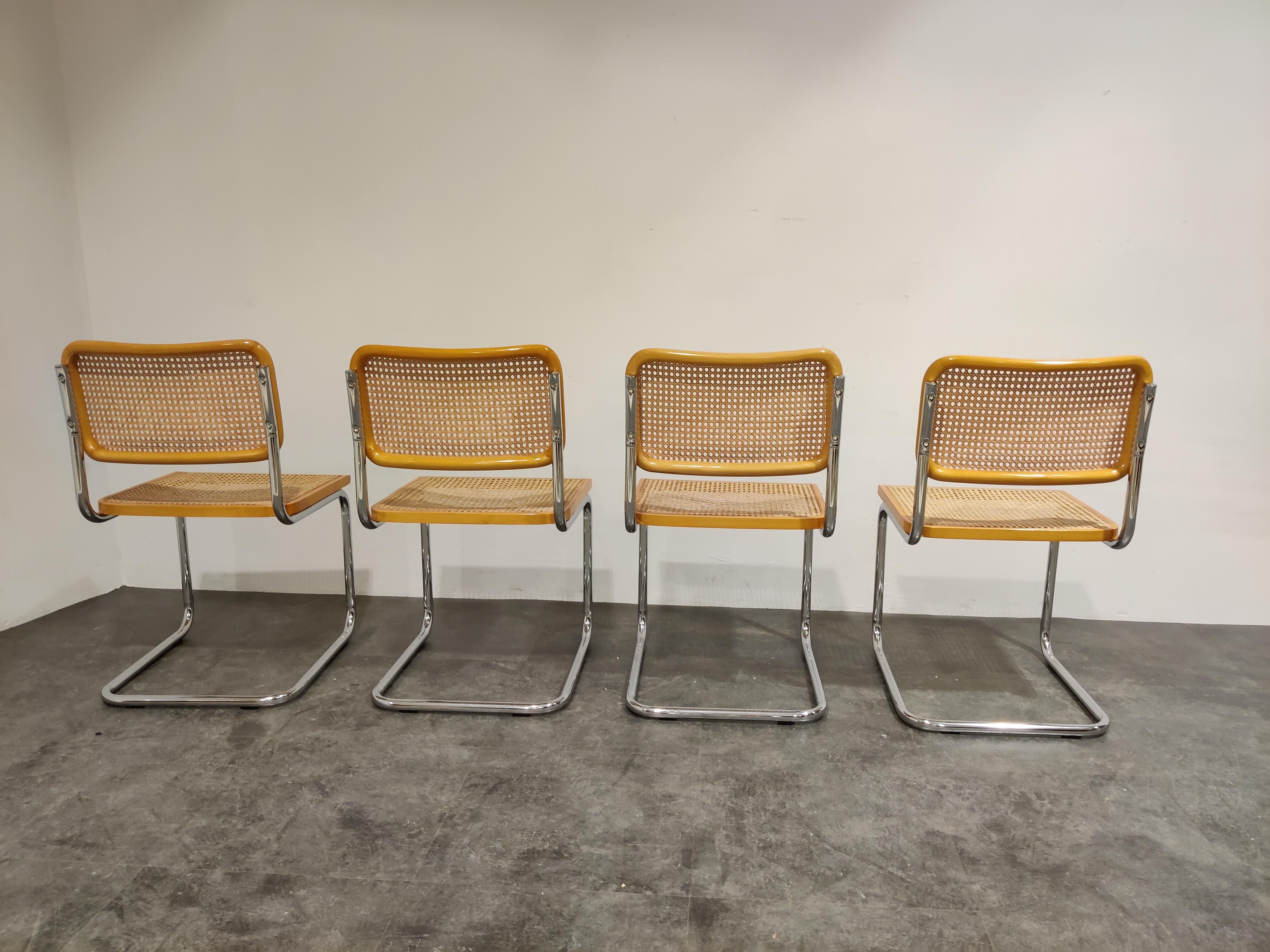 Set of 4 Vintage Marcel Breuer Cesca Chairs, Made in Italy, 1970s 1