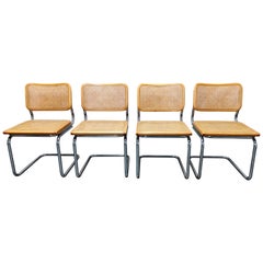 Set of 4 Vintage Marcel Breuer Cesca Chairs, Made in Italy, 1970s Set of 4 Vintage Marcel Breuer Cesca Chairs, Made in Italy, 1970s