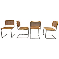 Set of 4 Vintage Marcel Breuer Cesca Chairs, Made in Italy, 1970s