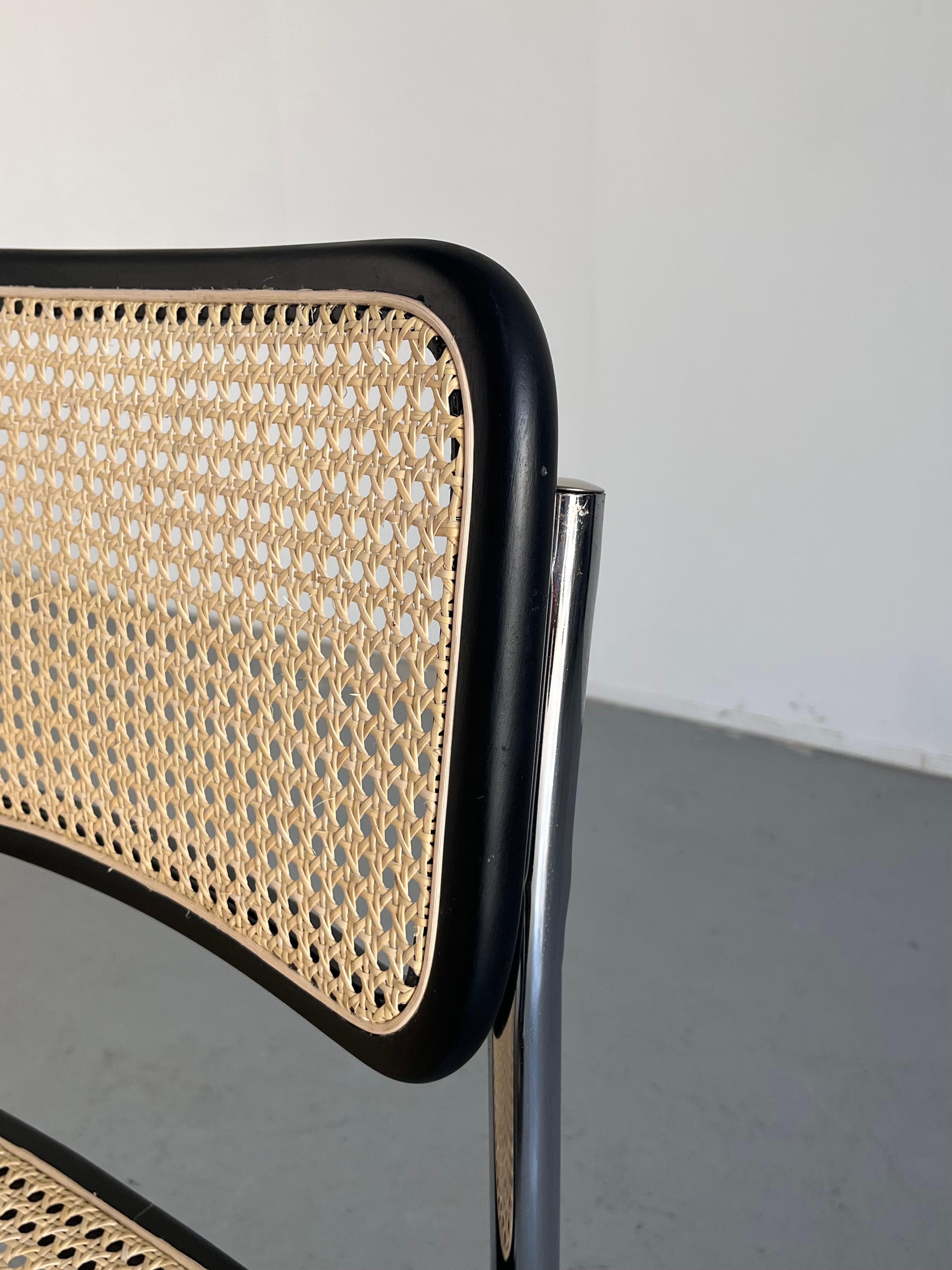 Ensemble de 4 chaises cantilever vintage Marcel Breuer Cesca Design du milieu du siècle dernier, B32 6