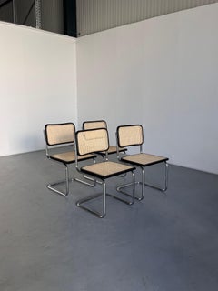 Set of 4 Vintage Marcel Breuer Cesca Design Mid-Century Cantilever Chairs, B32