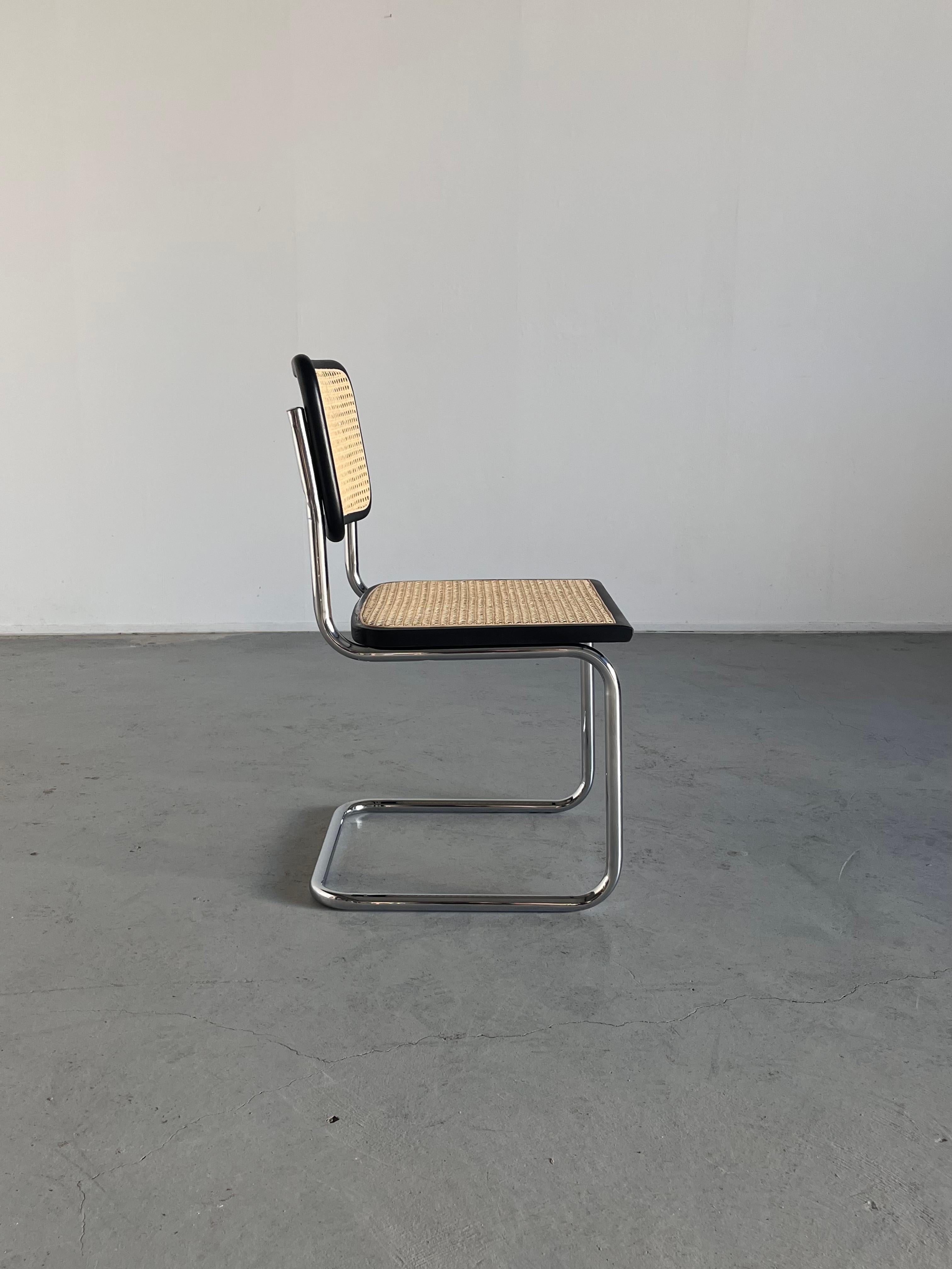 Rattan Set of 4 Vintage Marcel Breuer Cesca Design Mid-Century Cantilever Chairs, B32 For Sale