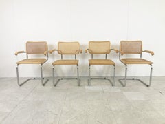Set of 4 Vintage Marcel Breuer Style Armchairs, Made in Italy, 1970s
